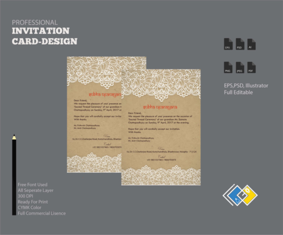 Card Design or Invitation Card Design, Business Invitation Card Design